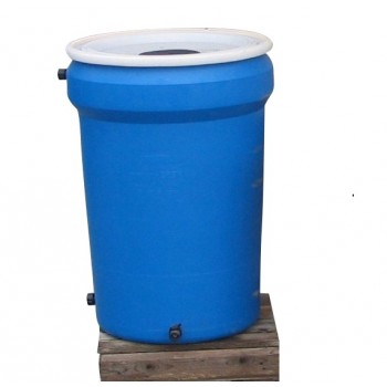 Blue 30 Gallon Rain Barrel