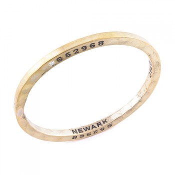 Brass Gun Shell Bangle w/ Diamond