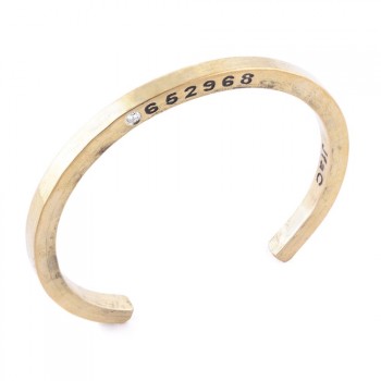 Brass Gun Shell Cuff w/ Diamond