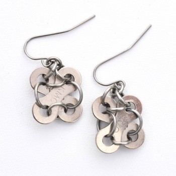 Crosshatch Bike Chain Earrings