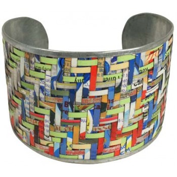 Large Woven Tin Bracelet