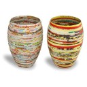Oval Glass and Paper Vase