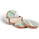 Round Wood Coasters with Box