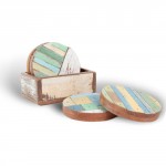 Round Wood Coasters with Box