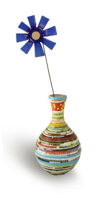 Bottle bloom in vase