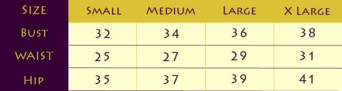 Alig size chart