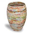 Oval Glass and Paper Vase