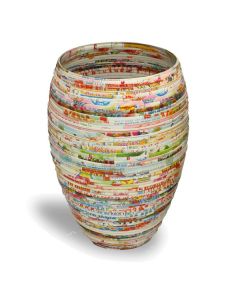 Oval Glass and Paper Vase