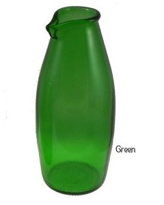 Large Glass Tapered Pitcher - Green