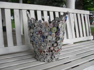 Magazine trash can- side view